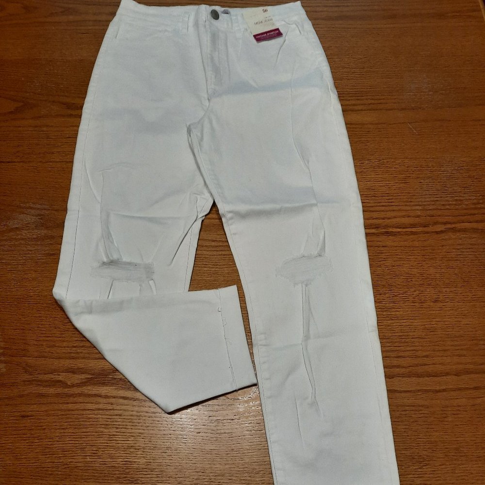 SO Size 13 High Rise Distressed Mom Jeans